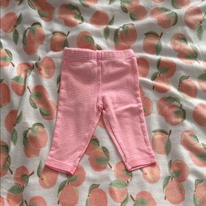 Pink Striped Kids Leggings